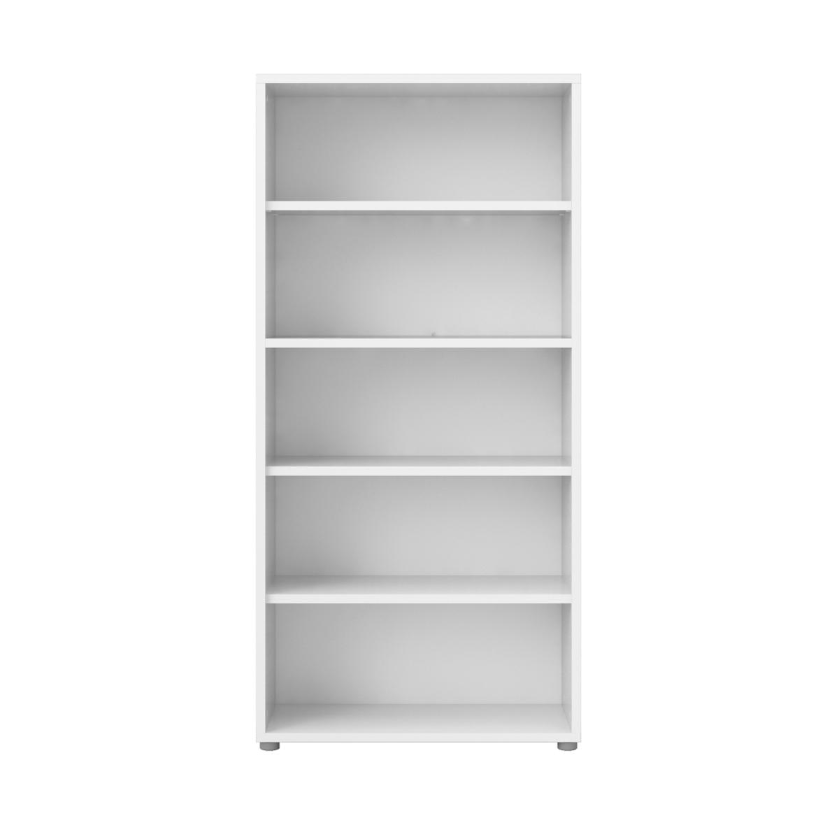 TVILUM Prima hylla - laminat, vit/svart/antracitgrå, 4 hyllor Vit